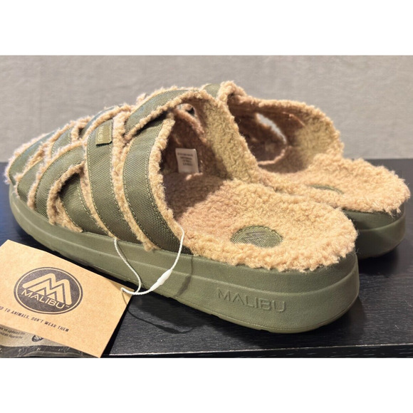 MALIBU SANDALS Zuma LX Sherpa Nylon Rubber Olive Green Men's Size 13 Sandals - Picture 7 of 9